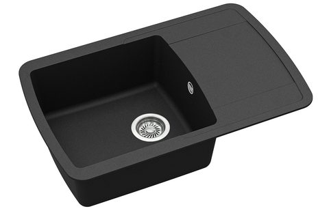 Granitový dřez HELIKA SQL101 – LIRA – barva Černá metalíza