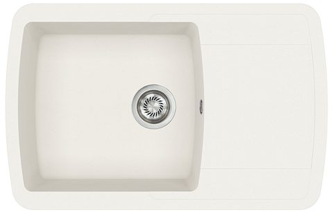Granitový dřez HELIKA SQL101 – LIRA – barva Alba (bílá)