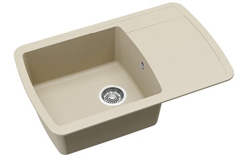 Granitový dřez HELIKA SQL101 – LIRA – barva Silica (světle šedá)