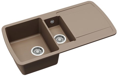 Granitový dřez HELIKA SQL151 – LIRA – barva Mocha (teplá hnědá)