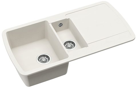 Granitový dřez HELIKA SQL151 – LIRA – barva Alba (bílá)
