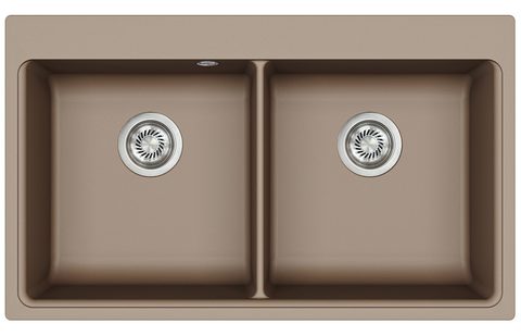 Granitový dřez HELIKA SQM200 – MAGNA – barva Mocha (teplá hnědá)