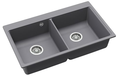 Granitový dřez HELIKA SQM200 – MAGNA – barva Alumetalíza (šedá)