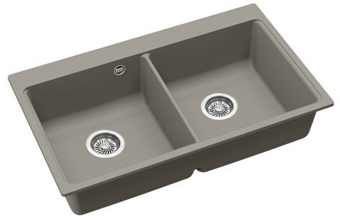 Granitový dřez HELIKA SQM200 – MAGNA – barva Argent (stříbrošedá)