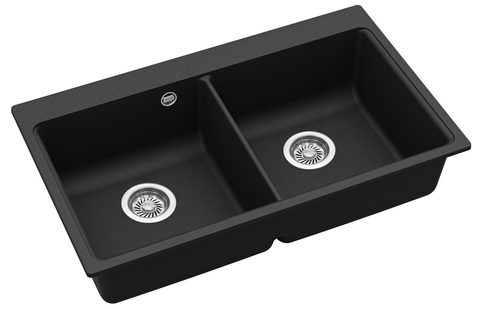 Granitový dřez HELIKA SQM200 – MAGNA – barva Černá metalíza