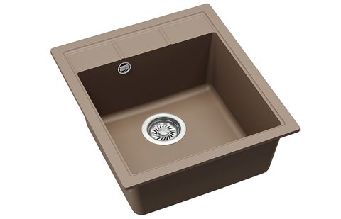 Granitový dřez HELIKA SQN100 – NOVA – barva Mocha (teplá hnědá)