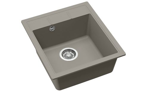 Granitový dřez HELIKA SQN100 – NOVA – barva Argent (stříbrošedá)