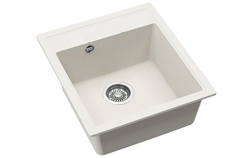 Granitový dřez HELIKA SQN100 – NOVA – barva Alba (bílá)