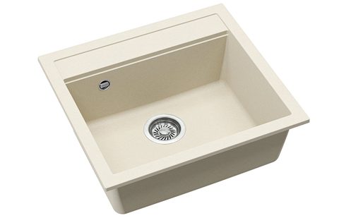 Granitový dřez HELIKA SQQ100 – QUADRO – barva Mandlová