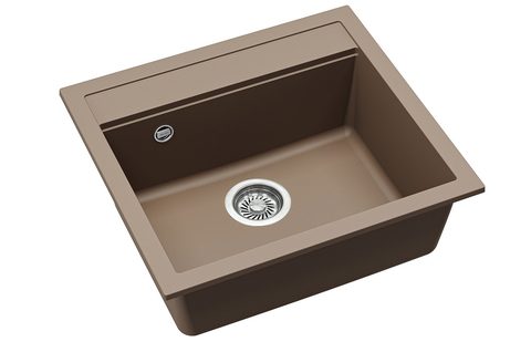 Granitový dřez HELIKA SQQ100 – QUADRO – barva Mocha (teplá hnědá)