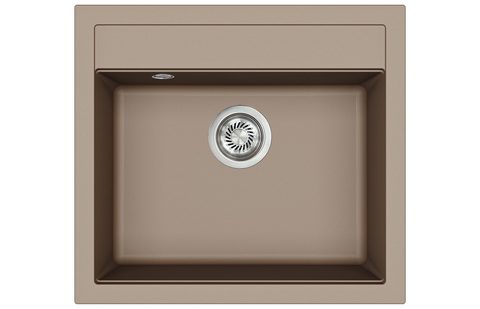 Granitový dřez HELIKA SQQ100 – QUADRO – barva Mocha (teplá hnědá)