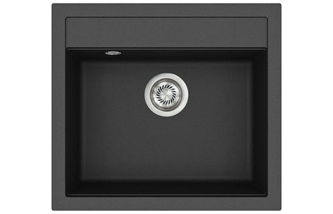 Granitový dřez HELIKA SQQ100 – QUADRO – barva Černá metalíza