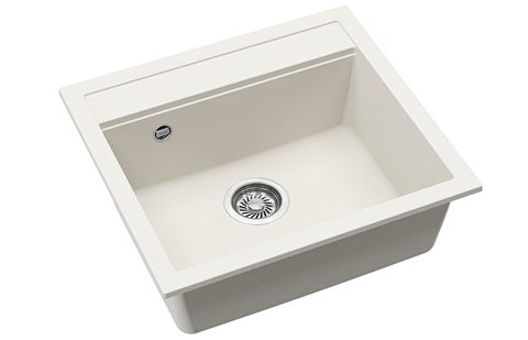 Granitový dřez HELIKA SQQ100 – QUADRO – barva Alba (bílá)