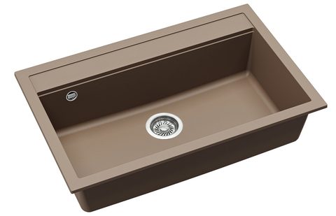 Granitový dřez HELIKA SQQ103 – QUADRO – barva Mocha (teplá hnědá)