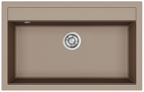 Granitový dřez HELIKA SQQ103 – QUADRO – barva Mocha (teplá hnědá)