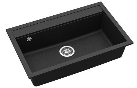 Granitový dřez HELIKA SQQ103 – QUADRO – barva Černá metalíza