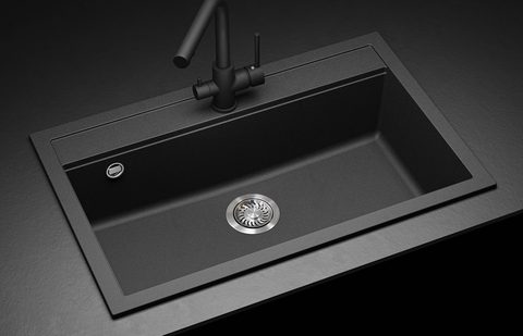 Granitový dřez HELIKA SQQ103 – QUADRO – v kuchyni