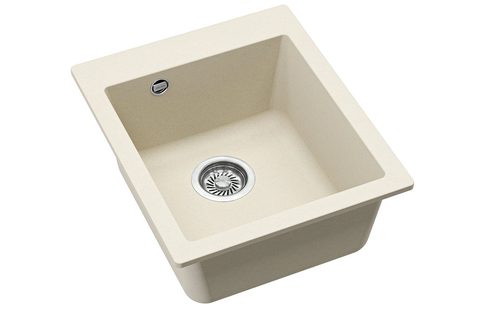 Granitový dřez HELIKA SQS100 – SIMPLEX – barva Mandlová