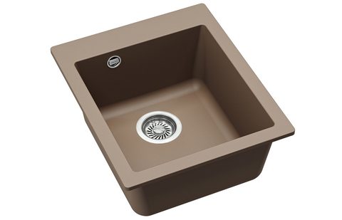 Granitový dřez HELIKA SQS100 – SIMPLEX – barva Mocha (teplá hnědá)