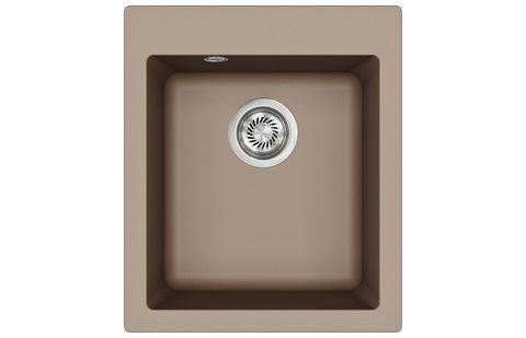 Granitový dřez HELIKA SQS100 – SIMPLEX – barva Mocha (teplá hnědá)