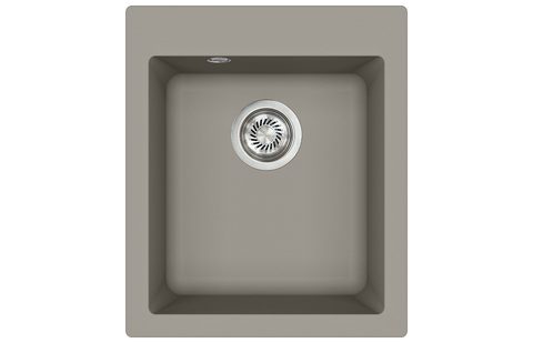 Granitový dřez HELIKA SQS100 – SIMPLEX – barva Argent (stříbrošedá)