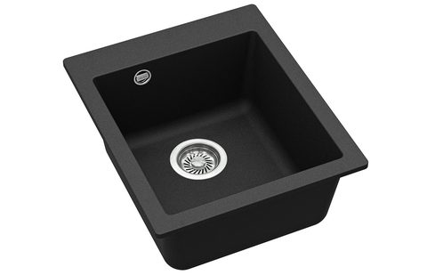 Granitový dřez HELIKA SQS100 – SIMPLEX – barva Černá metalíza
