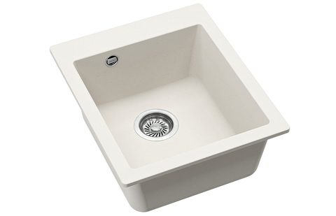Granitový dřez HELIKA SQS100 – SIMPLEX – barva Alba (bílá)