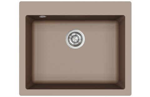 Granitový dřez HELIKA SQS101 – SIMPLEX – barva Mocha (teplá hnědá)