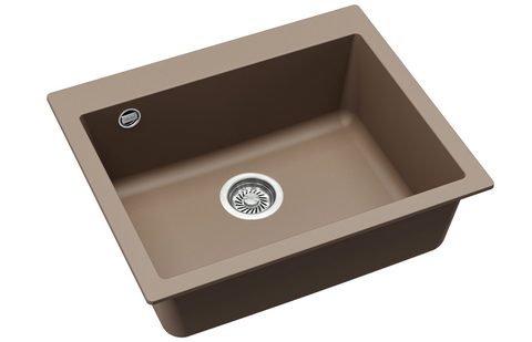 Granitový dřez HELIKA SQS101 – SIMPLEX – barva Mocha (teplá hnědá)