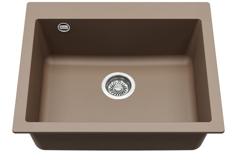Granitový dřez HELIKA SQS101 – SIMPLEX – barva Mocha (teplá hnědá)