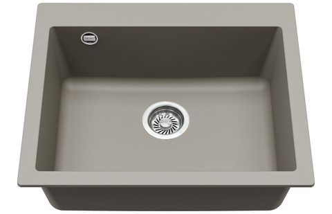 Granitový dřez HELIKA SQS101 – SIMPLEX – barva Argent (stříbrošedá)