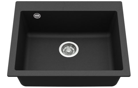 Granitový dřez HELIKA SQS101 – SIMPLEX – barva Černá metalíza