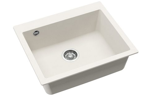 Granitový dřez HELIKA SQS101 – SIMPLEX – barva Alba (bílá)