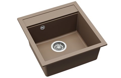 Granitový dřez HELIKA SQT100 – TESA – barva Mocha (teplá hnědá)