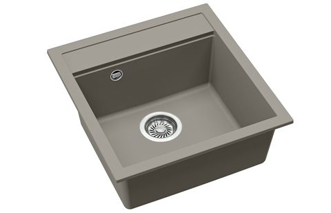 Granitový dřez HELIKA SQT100 – TESA – barva Argent (stříbrošedá)