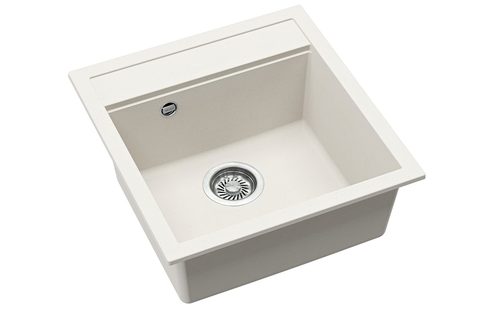 Granitový dřez HELIKA SQT100 – TESA – barva Alba (bílá)