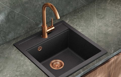 Granitový dřez HELIKA SQT100 – TESA – barva Černá metalíza