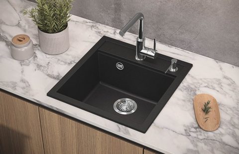 Granitový dřez HELIKA SQT100 – TESA – v kuchyni