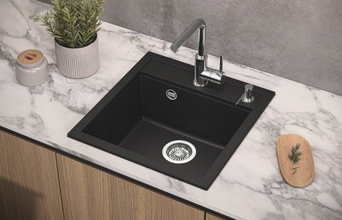 Granitový dřez HELIKA SQT100 – TESA – v kuchyni