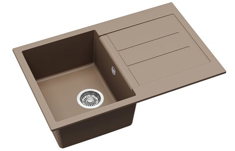 Granitový dřez HELIKA SQT101 – TESA – barva Mocha (teplá hnědá)