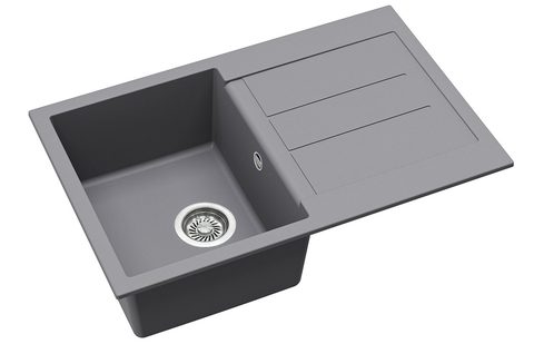 Granitový dřez HELIKA SQT101 – TESA – barva Alumetalíza (šedá)