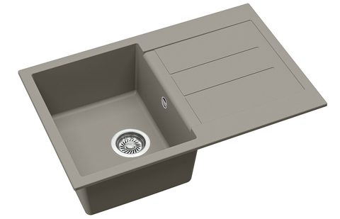 Granitový dřez HELIKA SQT101 – TESA – barva Argent (stříbrošedá)
