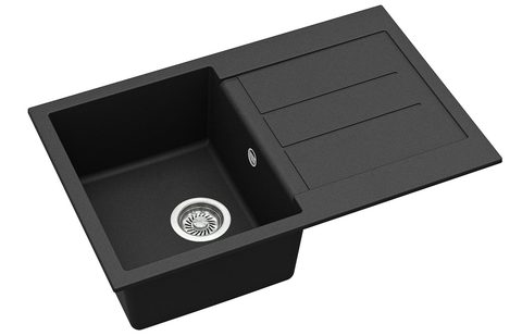 Granitový dřez HELIKA SQT101 – TESA – barva Černá metalíza