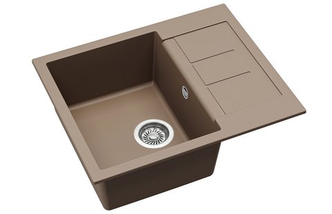 Granitový dřez HELIKA SQT102 – TESA – barva Mocha (teplá hnědá)