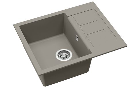 Granitový dřez HELIKA SQT102 – TESA – barva Argent (stříbrošedá)
