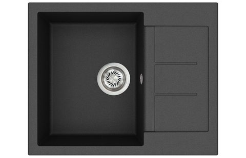 Granitový dřez HELIKA SQT102 – TESA – barva Černá metalíza
