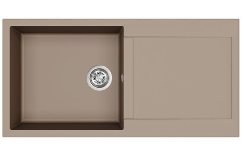 Granitový dřez HELIKA SQT103 – TESA PLUS – barva Mocha (teplá hnědá)