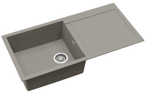 Granitový dřez HELIKA SQT103 – TESA PLUS – barva Argent (stříbrošedá)