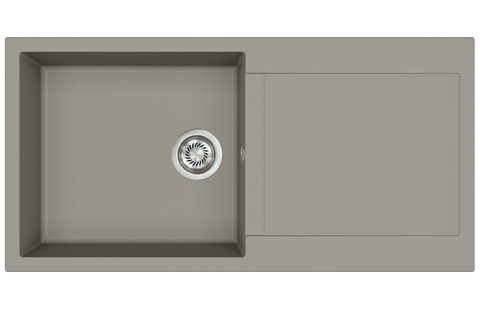 Granitový dřez HELIKA SQT103 – TESA PLUS – barva Argent (stříbrošedá)