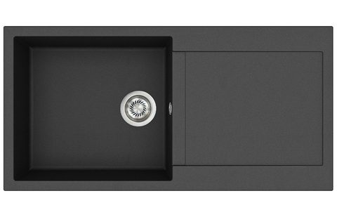 Granitový dřez HELIKA SQT103 – TESA PLUS – barva Černá metalíza